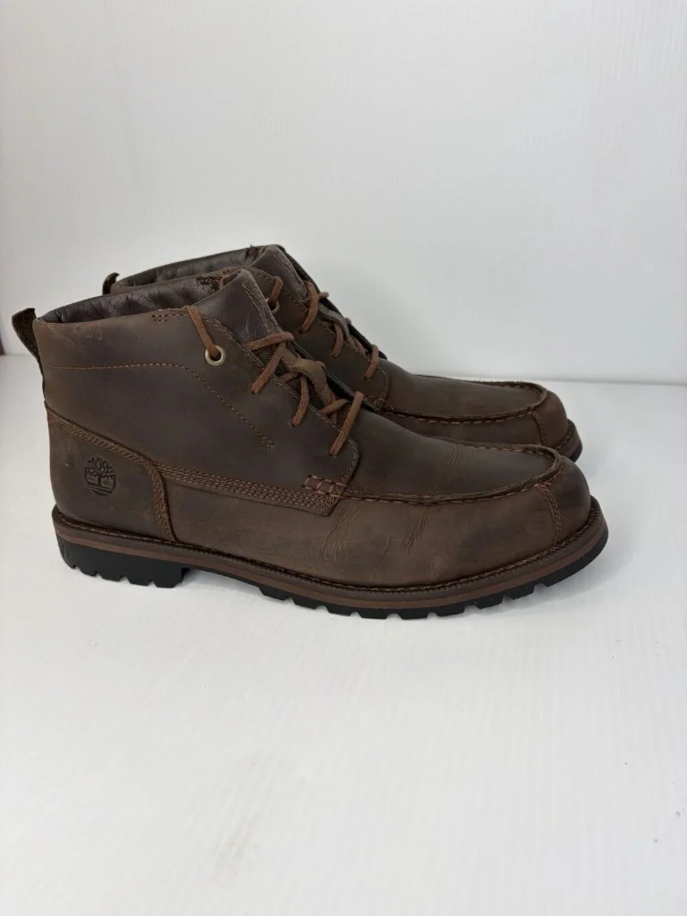 Timberland Grantly Chukka Ankle Boots Men's Size 13 Dark Brown Leather Moc Toe